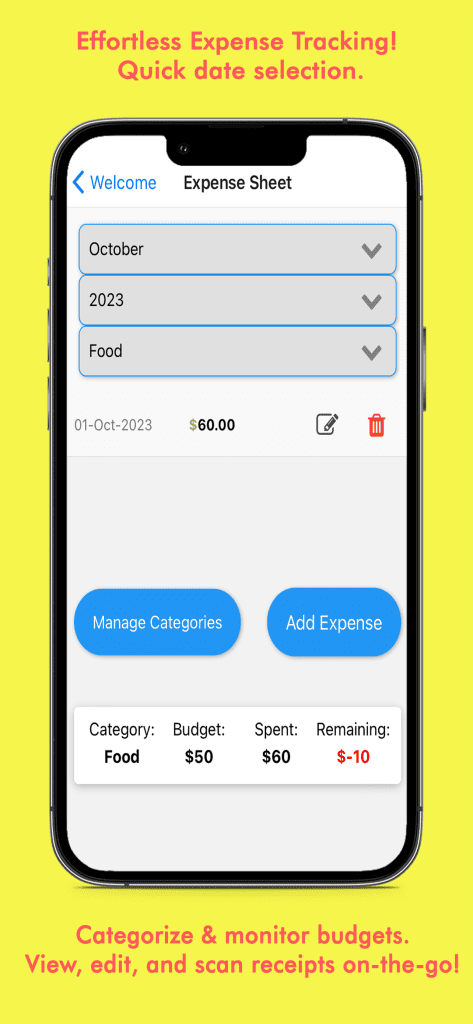Manage Your Budget screenshot